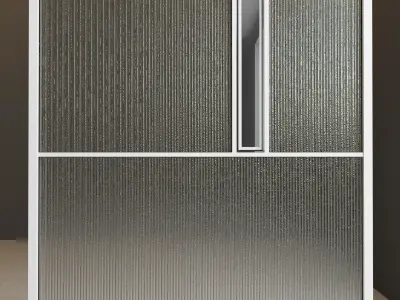 Glass partition door  Set 37 Low-poly 3D model