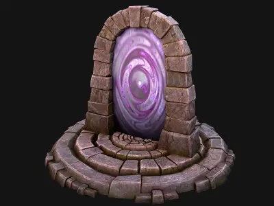 Portal Arch Teleport to Dark Ender Land  for Unreal and Unity Low-poly 3D model