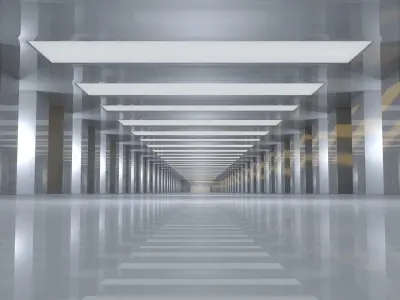 Sci Fi Tunnel Low-poly 3D model 2