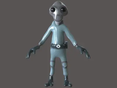 Alien Toon Low-poly 3D model