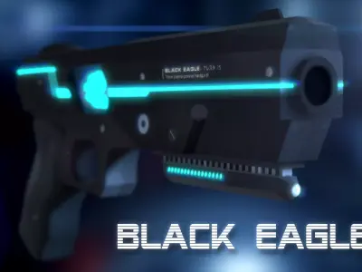 Sci-Fi Gun Black Eagle Low-poly 3D model