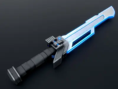 cyberpunk swords 3D model