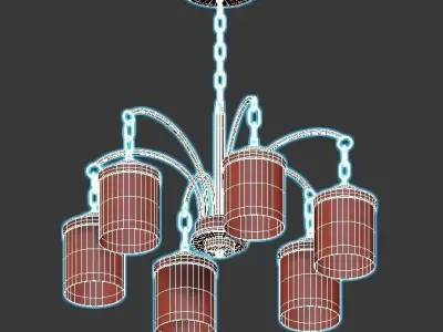 odeon-light-smily-4652-6 five light chandelier shades 3D model