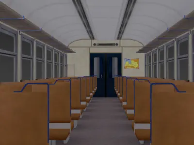 ER-2 EMU Passenger Wagon 3D model 3D model