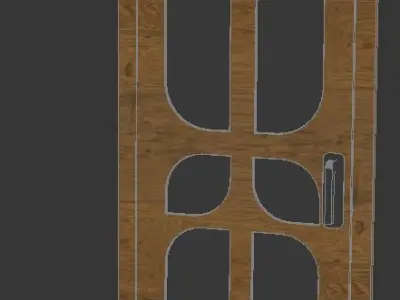 Wooden Door 3D model 2