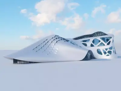 Futuristic building 6 3D model