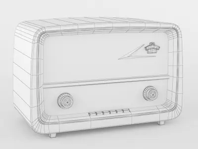 Vintage radio lowpoly Low-poly 3D model