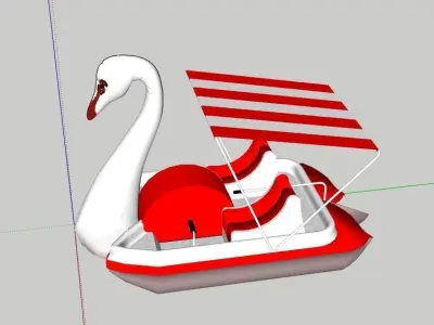 Pedal boat - Swan 3D model