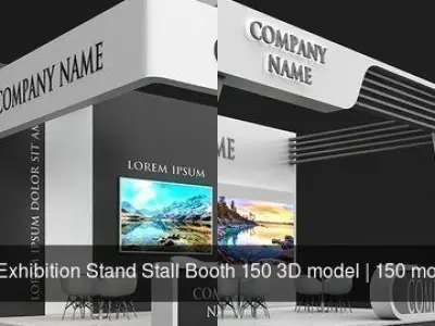 150 Exhibition Stand Stall Booth 150 3D model 3D Model Pack