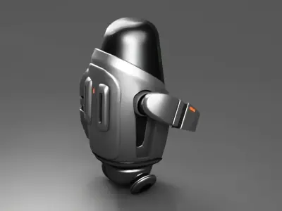 sci-fi utility robot  rigged character 3D model