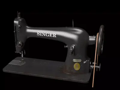 Vintage Sewing Machine Antique Pack PBR Game Ready Low-poly 3D model