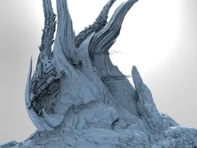 Dark Alien Cliffs Base 1 3D model
