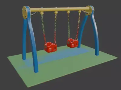 Playground Swing Set 3D model