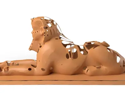 Human Sphinx Dust Voronoi Low-poly 3D model