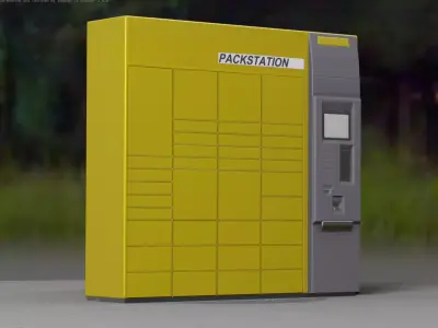 Packstation Object -4- Packstation with touchpad interface Low-poly 3D model
