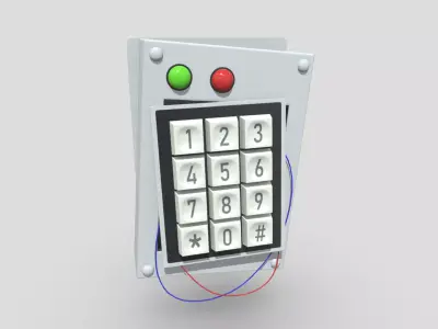 Keypad Door Lock Broken Low-poly 3D model