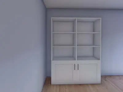 Bookshelf 3D Model with basic room 3D model