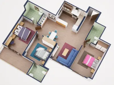 3D Floor Plan Model 44 3D model