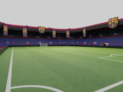 Barcelona Football Stadium Low-poly 3D model