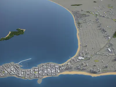 Montevideo  Low-poly 3D model