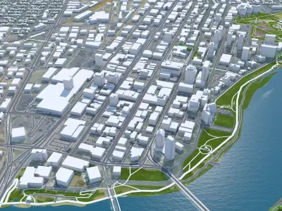 Saskatoon Canada Low-poly 3D model