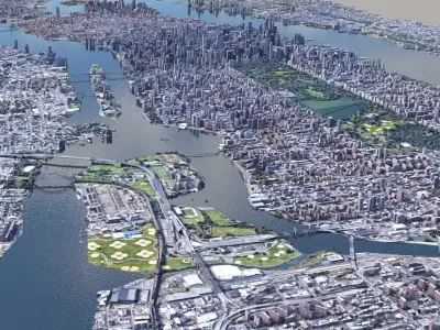 Manhattan low-poly version Year 2022 3D model