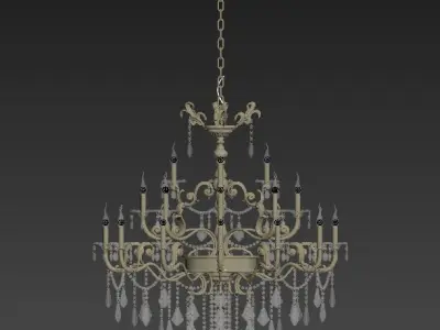 chandelier collection Low-poly 3D model