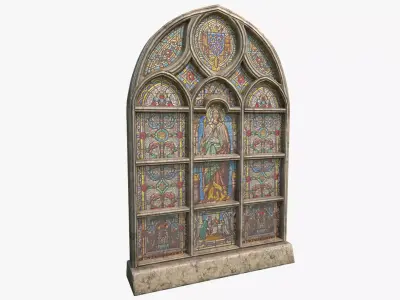  Stained Glass Window Low-poly 3D model