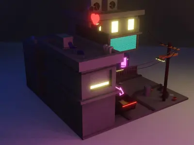 Cyberpunk city 3D model
