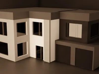 5 Low-Poly Houses Low-poly 3D model