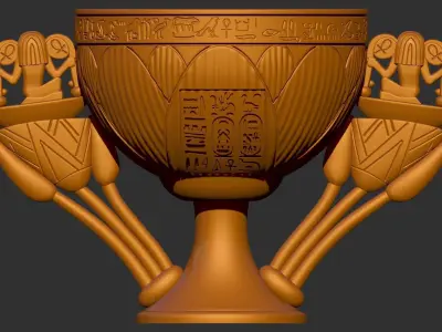 Tutankhamun Lotus Alabaster chalice 3d print model 3D print model