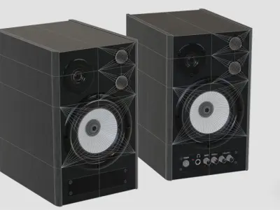 Pair of Speakers Low-poly 3D model
