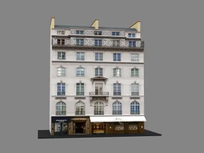 Typical Parisian Apartment Building 11 Low-poly 3D model