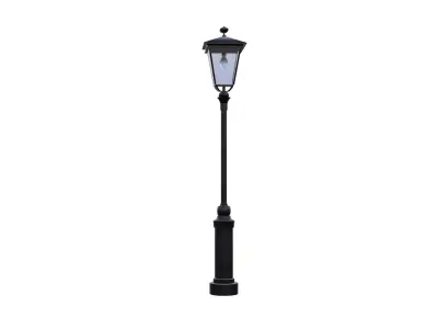 Classic Victorian Street Lamp Post PBR Low Poly Low-poly 3D model