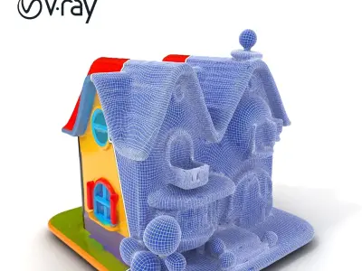 Whimsical Cartoon House D Model Pack Low-poly 3D model