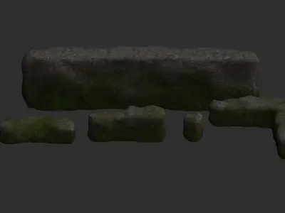 Cave Walls 4 - Moss 1 Low-poly 3D model
