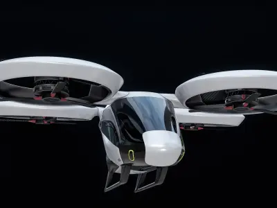  Flying Taxi Airbus Aero Rigged PBR 