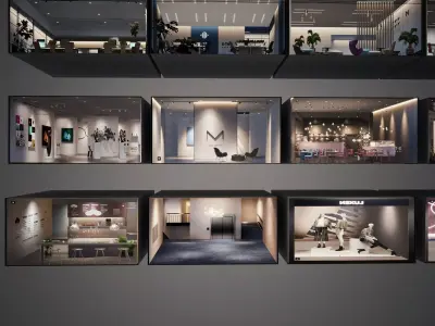 Modular Architectural Section Pack  Low-poly 3D model