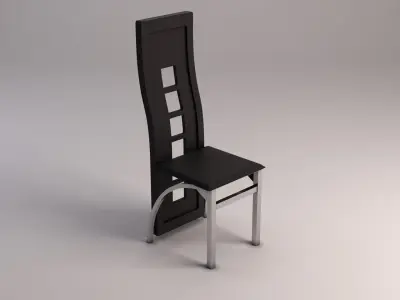 CHAIR---Wave back plastic and aluminium 3D model