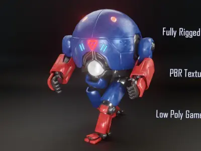 Mecha Robot Game Ready PBR Low-poly 3D model