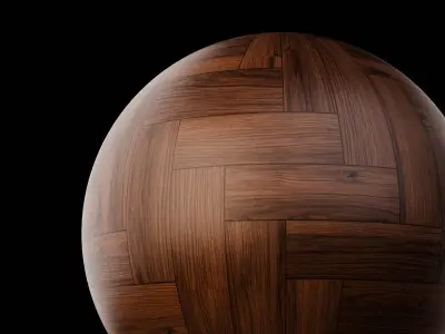 Procedural Dark Oak Herringbone Texture