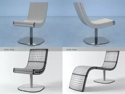 Dragonfly modern lounge chair 3D model