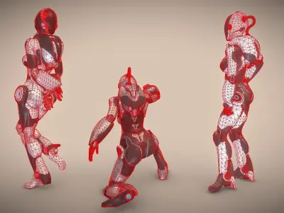 Astro Girl Low-poly 3D model