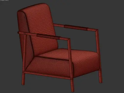 LOUNGE CHAIR WAKASAN YELLOW 3D model