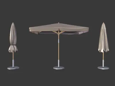 Umbrella Patio Parasol 3 Low-poly 3D model