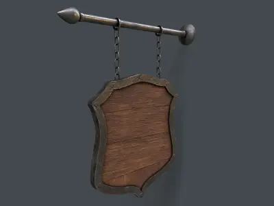 Shield Sign Low-poly 3D model
