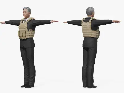 Senior Executive in Tactical Vest 3D model