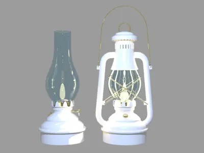 Oil lamps 3D model