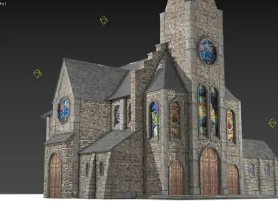 Medieval Church Low-poly 3D model