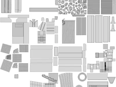 Low Poly Construction Materials 3D Pack Low-poly 3D model